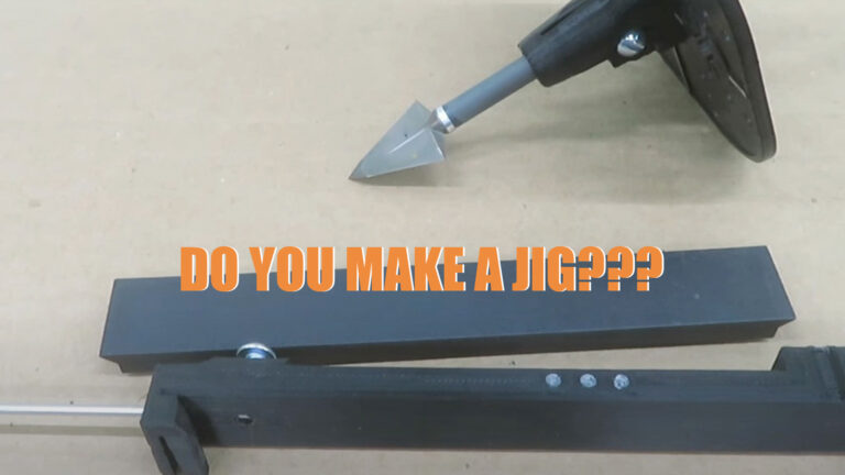 oulou Broadhead on the "The Answer" sharping jig